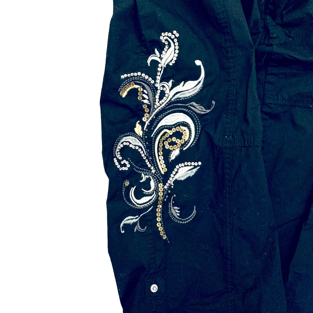 Style & Co. convertible wide leg straight leg black raver cargo pants